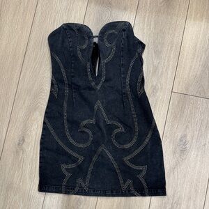 New The Wild J strapless western dress